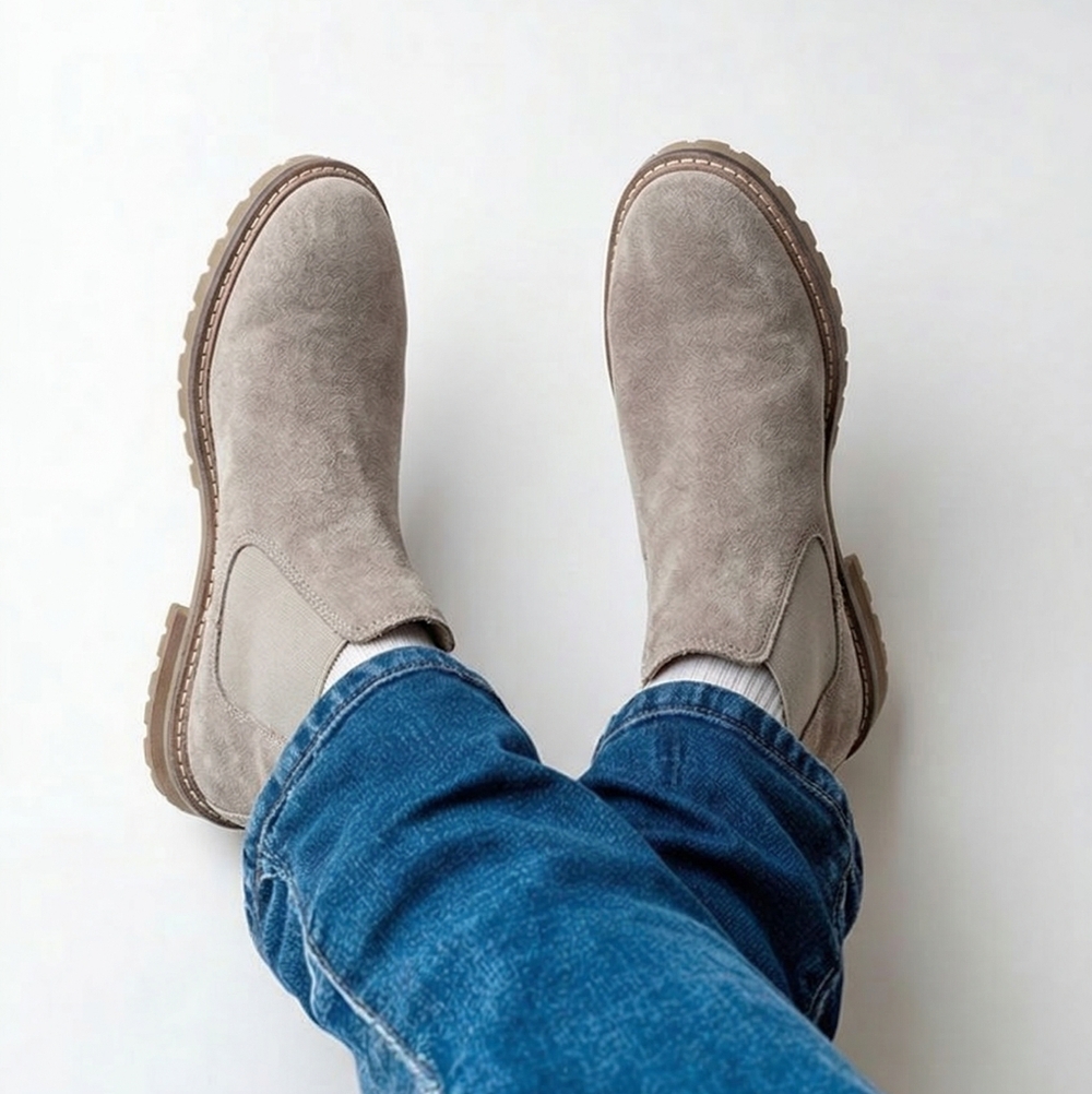 Steve Madden Taupe Suede Chelsea Boots